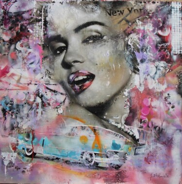 Painting titled "Marilyn blue" by Yolande D' Hérouville, Original Artwork