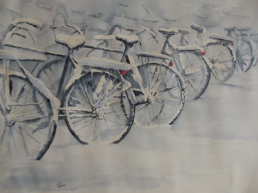 Peinture intitulée "A la queue leu leu" par Yolande Lefever, Œuvre d'art originale, Aquarelle