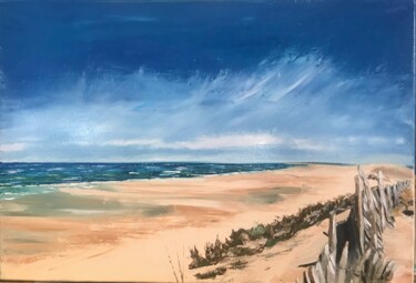 Картина под названием "Calme sur l'océan" - Yolande Strauss Ruinet (Yola), Подлинное произведение искусства, Масло Установле…