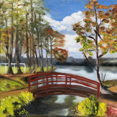 Peinture intitulée "Le petit pont de So…" par Yolande Strauss Ruinet (Yola), Œuvre d'art originale, Huile