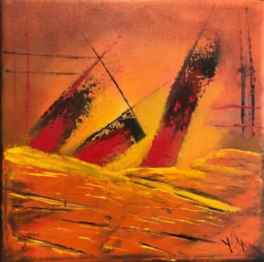 Malerei mit dem Titel ""Naufrage"" von Yolande Strauss Ruinet (Yola), Original-Kunstwerk, Öl