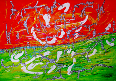 Peinture intitulée "SAVIA Y SANGRE" par Yolande (Yo) Gaspard, Œuvre d'art originale, Acrylique