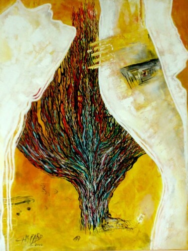 Peinture intitulée "ARBRES A PALABRES" par Yolande (Yo) Gaspard, Œuvre d'art originale