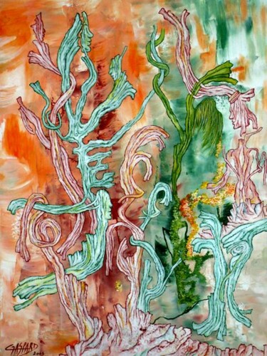Peinture intitulée "DRAPE DE NATURE" par Yolande (Yo) Gaspard, Œuvre d'art originale