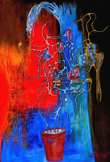 Painting titled "O. A. M  (Organisme…" by Yolande (Yo) Gaspard, Original Artwork