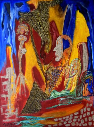 Peinture intitulée "SABLES EMOUVANTS" par Yolande (Yo) Gaspard, Œuvre d'art originale