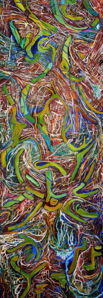 Painting titled "BURNING SUGAR CANE…" by Yolande (Yo) Gaspard, Original Artwork