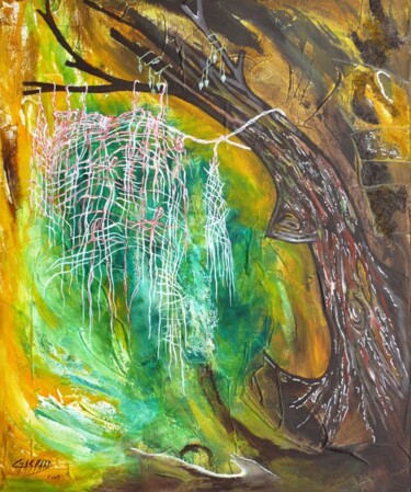 Painting titled "NATURE, MERE PORTEU…" by Yolande (Yo) Gaspard, Original Artwork