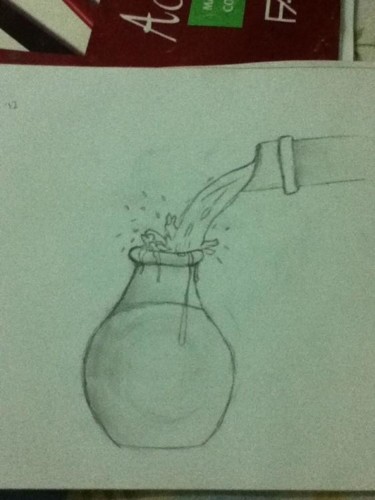 Drawing titled "water being poured" by Yomna E., Original Artwork