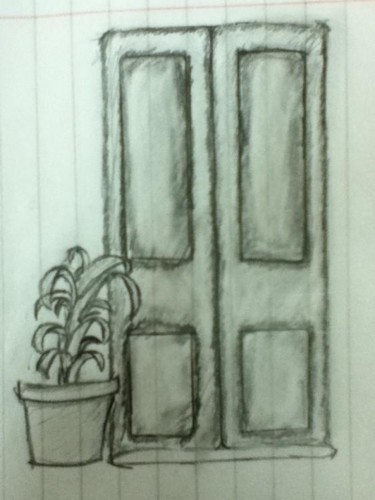Drawing titled "a doorstep" by Yomna E., Original Artwork