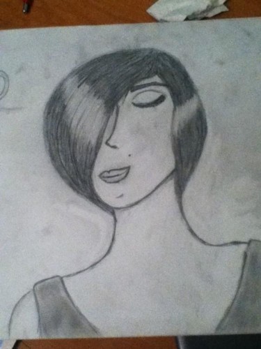 Drawing titled "A classic lady" by Yomna E., Original Artwork