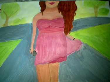 Painting titled "day of prom" by Yomna E., Original Artwork