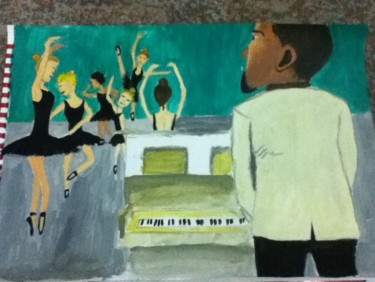 Painting titled "Kanye West, Runaway" by Yomna E., Original Artwork