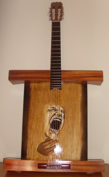 Sculpture intitulée "Guitare" par Lionel Dubois, Œuvre d'art originale, Bois