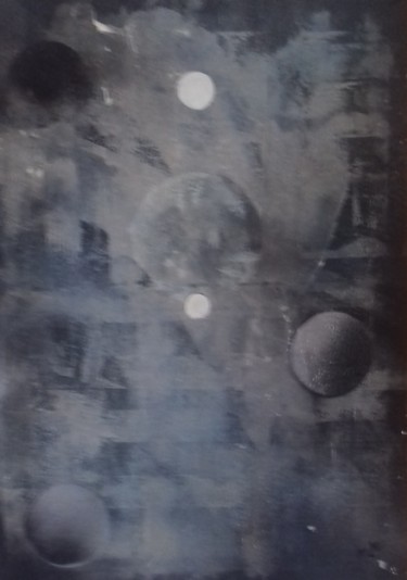 Peinture intitulée "lunes" par Lionel Dubois, Œuvre d'art originale, Bombe aérosol