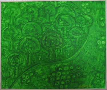绘画 标题为“绿色和水” 由Xibeiliu, 原创艺术品