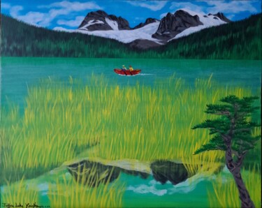 Painting titled "Joffre Lake" by Yongqiang Xu, Original Artwork, Acrylic