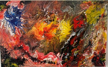Pintura intitulada "Affrontement romant…" por Yonni Stefani, Obras de arte originais, Acrílico