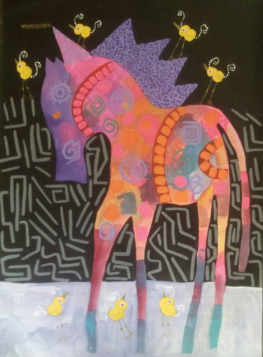 Pittura intitolato "caballo celestial s…" da Yony Calderon, Opera d'arte originale, Acrilico