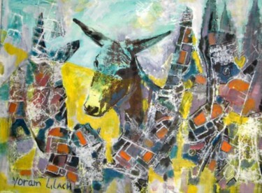Painting titled "donky" by Yoram Lilach, Original Artwork