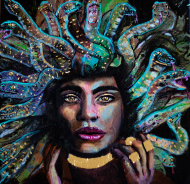 Peinture intitulée "Medusa" par Yora Van Der Laan, Œuvre d'art originale, Acrylique