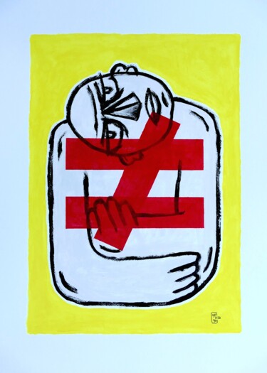 Zeichnungen mit dem Titel "Pas pareil" von Yorizzyo, Original-Kunstwerk, Acryl