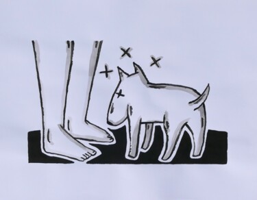 Tekening getiteld "Un chien?" door Yorizzyo, Origineel Kunstwerk, Inkt