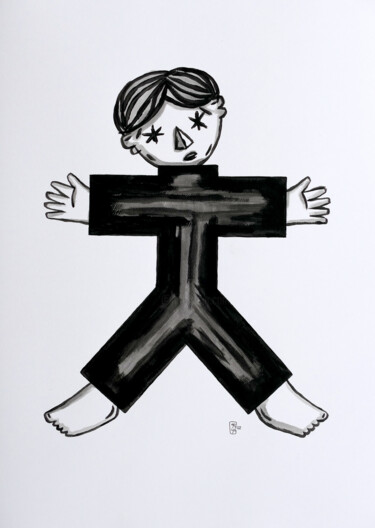 Drawing titled "Pantin" by Yorizzyo, Original Artwork, Acrylic