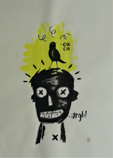 Drawing titled "Argh !" by Yorizzyo, Original Artwork, Acrylic