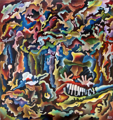 Картина под названием "Цветовая динамика №6" - Yosef Reznikov & Oleg Shkred, Подлинное произведение искусства, Масло