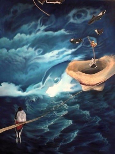 Pintura titulada "" Por fuerza mayor "" por Yoselín Echevarría, Obra de arte original, Oleo