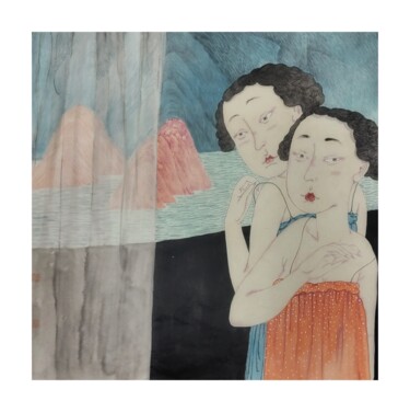 Peinture intitulée "暮色" par You Sheng, Œuvre d'art originale, Encre Monté sur Châssis en bois