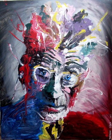 Painting titled "Samuel Beckett" by Théoule, Original Artwork, Acrylic