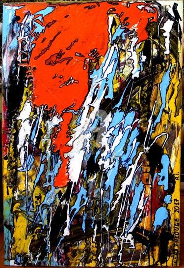 Peinture intitulée "Rain" par Théoule, Œuvre d'art originale, Acrylique