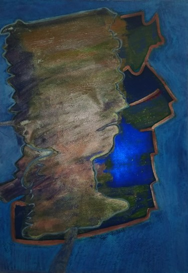 Peinture intitulée "089-blue-profile-lu…" par Lise Youlou, Œuvre d'art originale, Acrylique