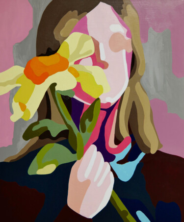 Schilderij getiteld "A new flower finall…" door Young Park, Origineel Kunstwerk, Acryl
