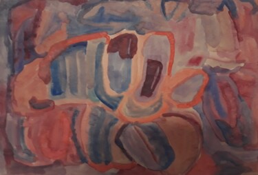 Pintura intitulada "My unconscious (3)" por Pinky, Obras de arte originais, Aquarela