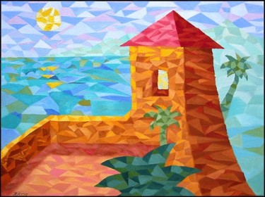 Painting titled "Tower" by R K, Original Artwork, Oil