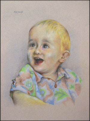 Painting titled "Portrait of Sammy" by R K, Original Artwork, Oil