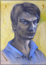 Painting titled "Self Portrait" by R K, Original Artwork, Oil