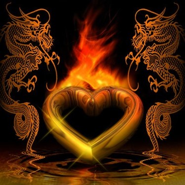 Arts numériques intitulée "Heart_Dragons.jpg" par R K, Œuvre d'art originale