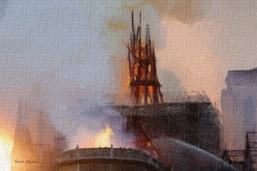 Artes digitais intitulada "Notre-dame de paris…" por Youri Chasov, Obras de arte originais, Pintura digital