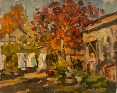 Peinture intitulée "Début d automne" par Youri Gorodnitchev, Œuvre d'art originale, Huile