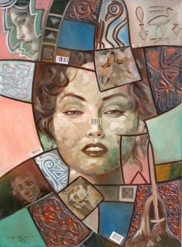 Malerei mit dem Titel "Broken mirrors Fox" von Yousef Abdinejad, Original-Kunstwerk