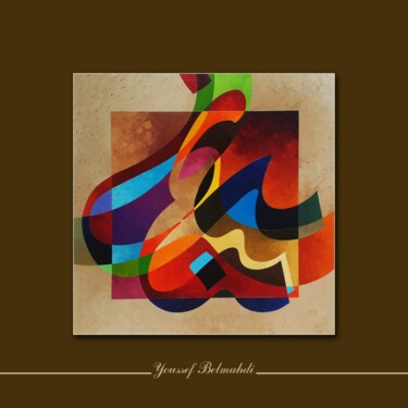 Peinture intitulée "Composition calligr…" par Youssef Belmahdi, Œuvre d'art originale, Huile