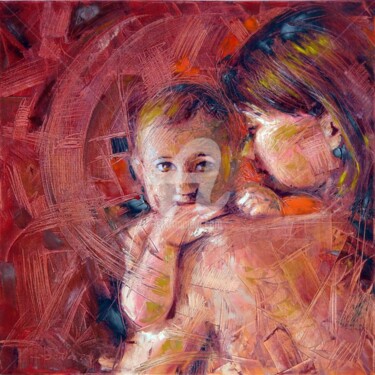 Peinture intitulée "Maternité" par Youssef El Aouni (Cobratec), Œuvre d'art originale