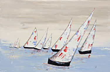 Painting titled "Les voiliers" by Ysabel Laffitte, Original Artwork, Acrylic