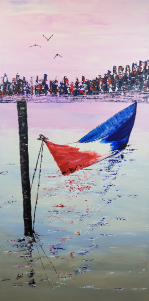 Painting titled "Allez les Bleus" by Ysabel Laffitte, Original Artwork, Acrylic