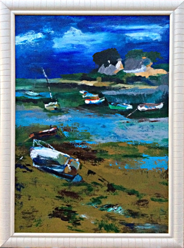 Painting titled "La Bretagne" by Ysabel Laffitte, Original Artwork, Acrylic Mounted on Wood Stretcher frame