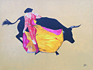 Painting titled "Le Matador" by Ysabel Laffitte, Original Artwork, Acrylic Mounted on Wood Stretcher frame